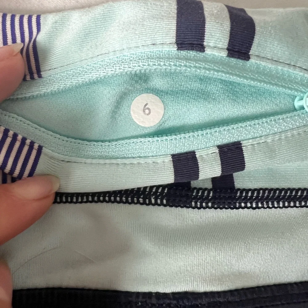 Lululemon Run A Marathon Crop IICadet Blue / Groovy Stripe  / Aquamarine